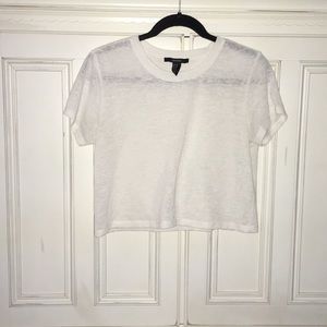 Semi sheer white crop top